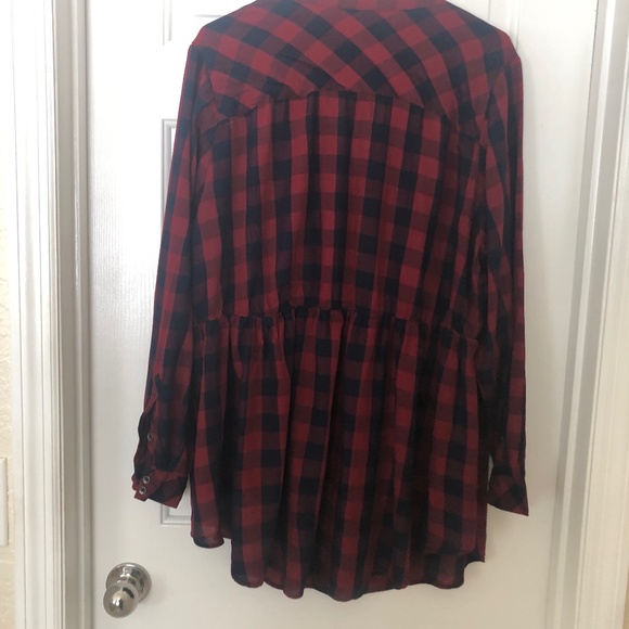 Long Sleeve Plaid Button Down - Picture 2 of 2